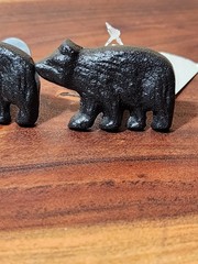 (12) Rustic Cast Iron Black Bear Dresser Drawer Pull Cabinet Knob Lodge Cabin