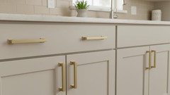 Alzassbg 6 Pack Brushed Gold Cabinet Pulls, 3 Inch(76mm) Hole Centers Cabinet Ha