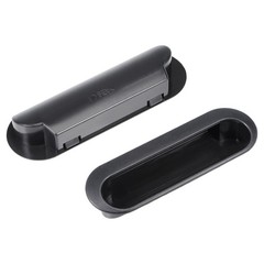 Flush Pull Finger Insert Recessed Cabinet Handles 120mm x 40mm x 21mm Black 2Pcs