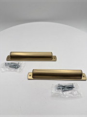CABDM 2 Pack 5in 128mm Champagne Bronze Cabinet Cup Pulls Drawer Handles