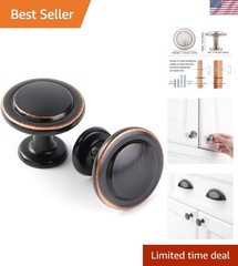 20-Pack 1-1/4 Inch Oil Rubbed Bronze Cabinet Knobs for Elegant Upgrades