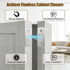 Stainless Steel Cabinet Magnetic Door Catch No Drill Ultra Thin Latch Set locks