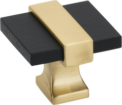 | Cabinet Knob | Brushed Matte Black/Brushed Gold | 1-3/8 inch (44 mm) Length |
