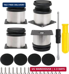 Furniture Cabinet Metal Legs Adjustable Stainless Steel Kitchen Feet Round Black