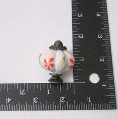 Floral Ceramic Knobs Set 10 White Drawer Pulls Metal Hardware Cottage Boho