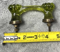 One Anthropologie Green Glass Drawer Pull Antique Cabinet Dresser Knob Handle