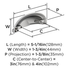 Bp3664026 | Ashby 3 Inch Or 4 Inch 76mm Or 102mm Centertocenter Polished Chrom