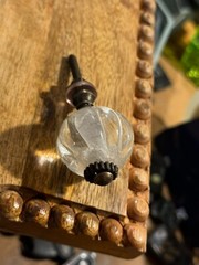 Scalloped Glass Metal Knob Cabinet Handles Furniture Hardware Cupboard Drawer