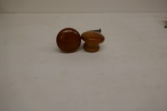 Pair Brown Wooden Small Unfinished Round Cabinet Dooror Drawer knobs