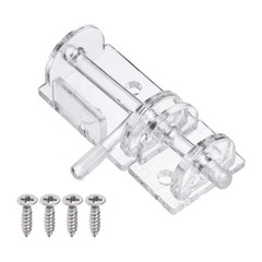 Clear Door Latch, (Transparent), Hinge Buckle Lock with Hardware Screw Pin