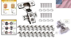 20 Pack Soft Close Kitchen Cabinet Hinges, 1/2″ Overlay, Nickel Plated Steel