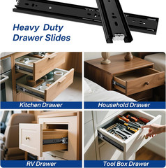 Full Extension Ball Bearing Drawer Slides 12 Inch Side Mount Cabinet Rails 1 Pai