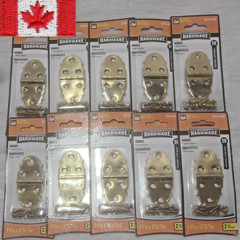 Builders Hardware – Solid Brass Decorative Hinges 1-5/16″ x 2-7/8″ – 10 Pairs