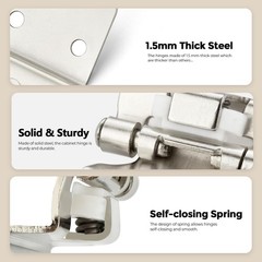 50 Pack 25 Pair Brushed Nickel Cabinet Hinges 1/2 inch Overlay Kitchen Cabin…