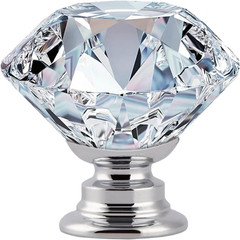 12 Pcs 30MM Crystal Clear Cabinet Knobs Silver Diamond Knobs for Dresser Drawers