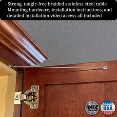 Stainless Steel Cabinet Door Restraint Cable Hinge Limiter Swing Restrictor Kit
