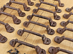 20 Cast Iron RUSTIC Barn Handle Gate Pull Shed Door Handles Fancy Drawer Pulls
