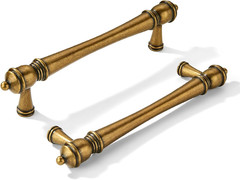 2 Pack 3-1/2 inch(89mm) Hole Center Vintage Antique Brass Cabinet Pulls Heavy…