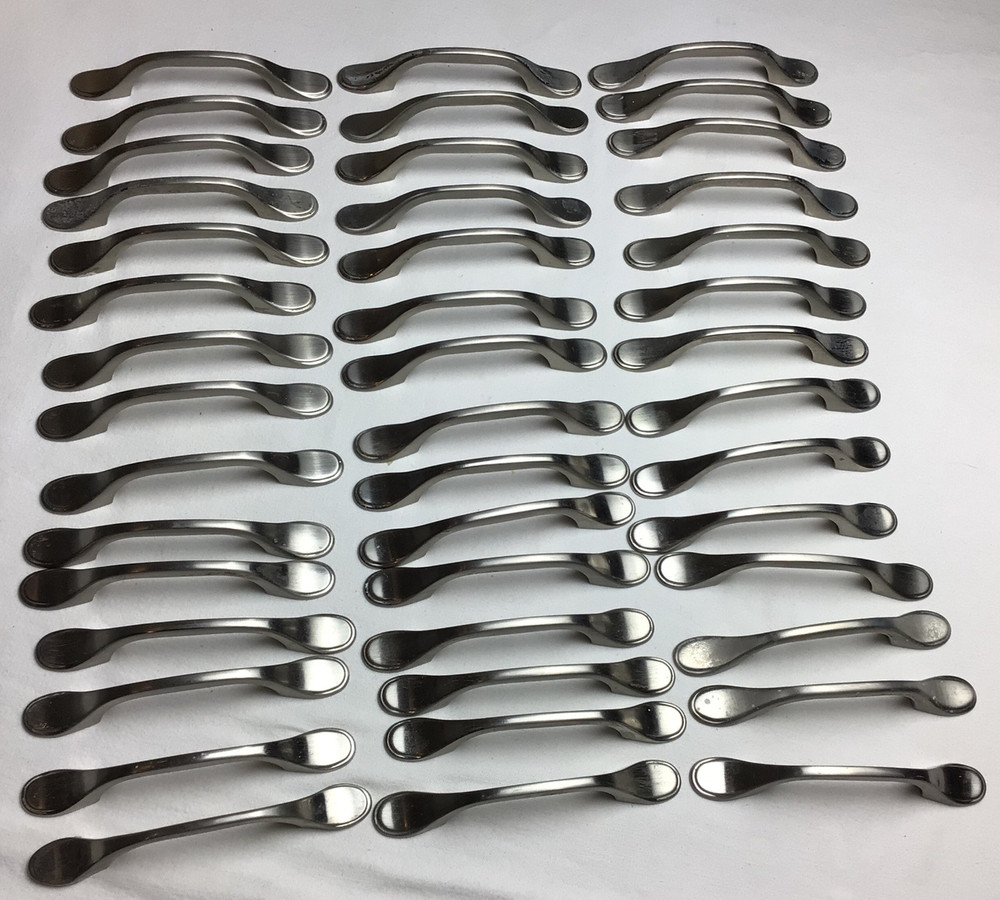 Lot of 44 Brushed metal Cabinet Drawer Pulls Hardware lot 5″