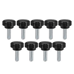 M6 x 15mm Male Thread Knurled Clamping Knobs Grip Thumb Screw on Type 9 X