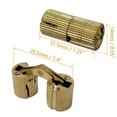 10pcs 0.55inch (14mm) Brass Barrel Hinges Hidden Invisible 14 mm,