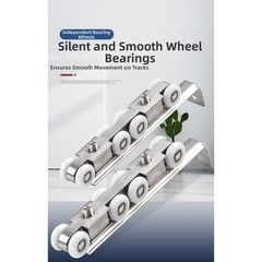Stainless Steel Sliding Door Wheels 4 pcs with Individual Bearings Nylon Pulley