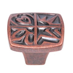 Amerock Motif’Z Weathered Copper 1 1/8″ Square Ornate Cabinet Knob BP4450-WC