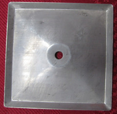 Vtg AJAX Retro Chrome Gray Silver Concave Drawer/Cabinet Knob w/Square Backplate
