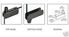 Black Standard Mount Glass Door Hinges Package