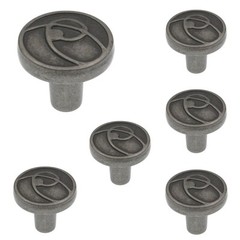 6 Pack Amerock Ambrosia Weathered Nickel 1 1/8″ Round Cabinet Knobs BP4481WN