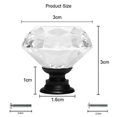 Dynasty Glass Cystal Kitchen Cabinet Door Hardware Knobs Handles – Color Choice