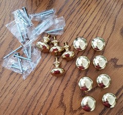 Gold Tone Polished Brass Metal Cabinet or Drawer Pull Knobs 12 Pk 1 1/4″d