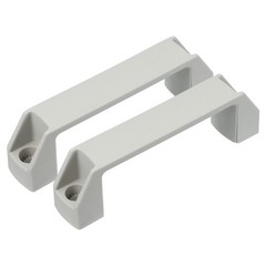 2 Pcs Plastic Pull Handles 120mm Hole Centers Square Drawer Pulls Grey