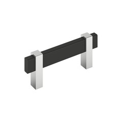 Mulino BP36722MB26 Center Matte Black Polished Chrome Cabinet Pull 3 Inch