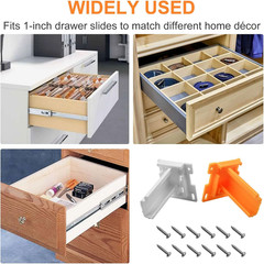 H307 Drawer Slide Socket Set with 2-1/8 Inch X 1-3/4 Inch Adjustable Base and Ra
