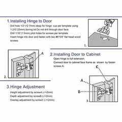 1-1/4 ” 108° Overlay Close Cabinet Hinges Kitchen Door Concealed Hinges Lot