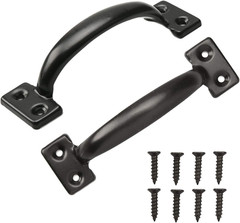 2PCS 6-1/2 Inch Pulls Black Door Pull Handle Metal Kitchen Cabinets Furniture…