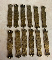 Vintage Amerock # 176A-1 Drawer Backer Plates Brass Toned 5 1/2” Lot Of 12