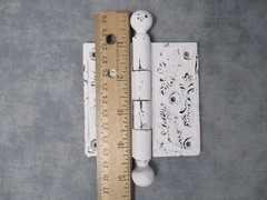 Distressed Metal Door Hinge Rustic Country Cabin Home Decor Shabby Painted White