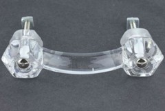2 Crystal CLEAR Glass Cabinet Pulls Drawer Handles Hardware Victorian Style