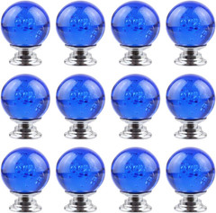 12 PCS Crystal Cabinet Knobs round Glass Bubbles Knobs Smooth Drawer Pulls Handl