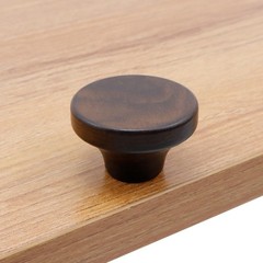 Flat Walnut Wooden Drawer Cabinet Knobs, 12 Pcs