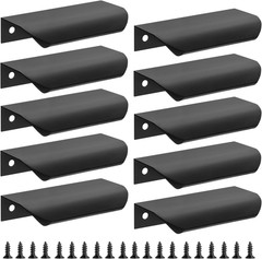 Malimali 10 Pack Black Edge Finger Pulls for Cabinets 3.15″ Kitchen Cabinet Pull