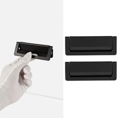 2 PCS Black Zinc Alloy Flush Cabinet Drawer Handle 3.78″ 96mm Hole Center