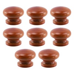 Round Mushroom Shape Wood Knobs Light Brown Wooden Cabinet Knobs Drawer Pulls…