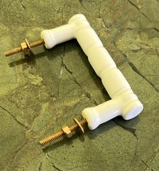 Vintage White Ceramic Porcelain Bamboo Style Drawer Handle or Cabinet Pull