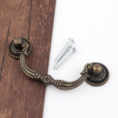 (3″ Hole to Hole) Drop Bail Dresser Pull Handle Drawer Pulls Antique Bronze