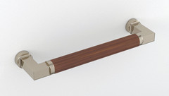 Set of Water Street Brass 18″ Manor Appliance Pull: Walnut/Polished Nickel #7826