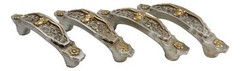 Set Of 4 Western Longhorn Cattle Bull Lace Concho Drawer Cabinet Bar Pulls 6″L