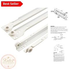 Replacement Drawer Slide Kit – White 17-3/4″ Tracks with 75 lbs Load Capacity